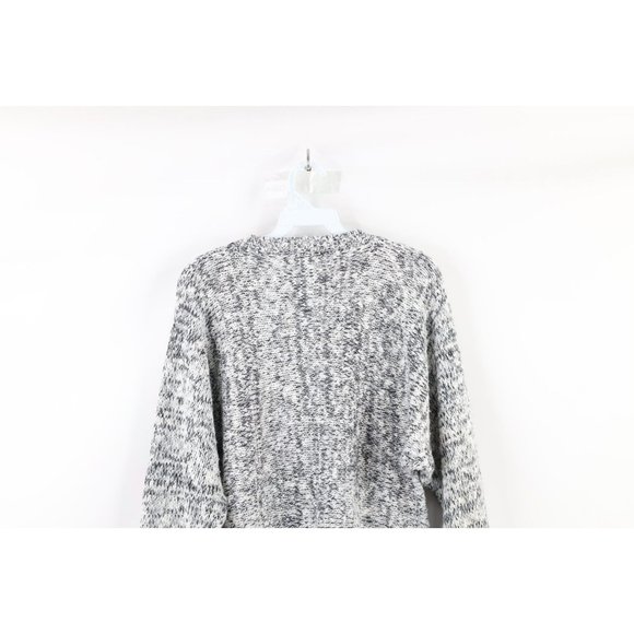 Vintage 70s Streetwear Medium Blank Big Button Chunky Knit Cardigan Sweater - Picture 6 of 7